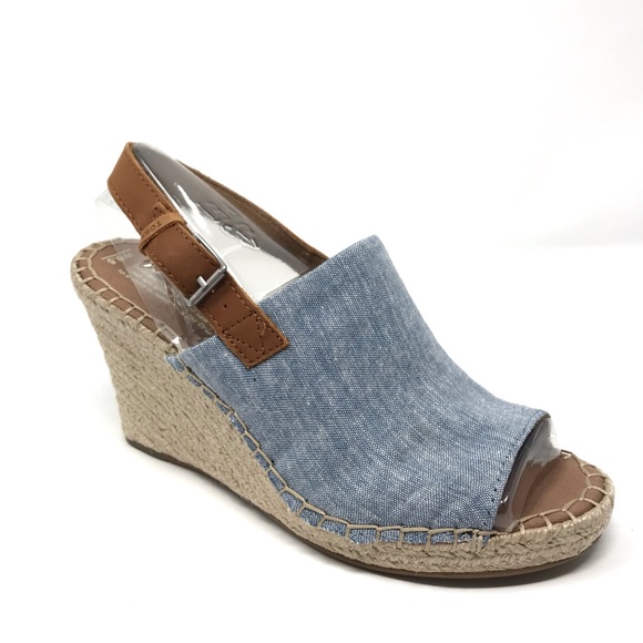 chambray espadrille wedges